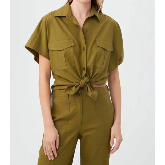 NEW TRINA TURK vara top in sorrento sage - Picture 1 of 3